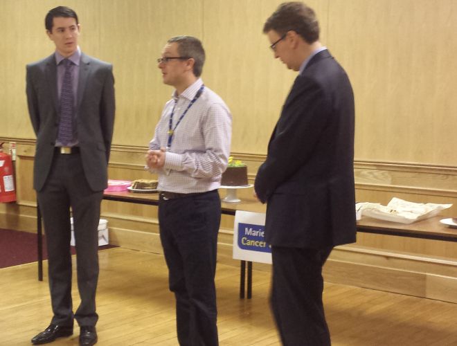 Mark joins Gregg McClymont MP and a representative from Marie Curie