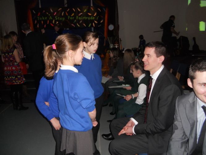 Mark speaks with some of the school pupils who attended the exellent event