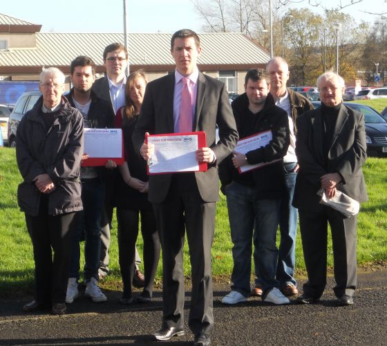 Mark leads the campaign against cuts to vital NHS services in Cumbernauld and Kilsyth