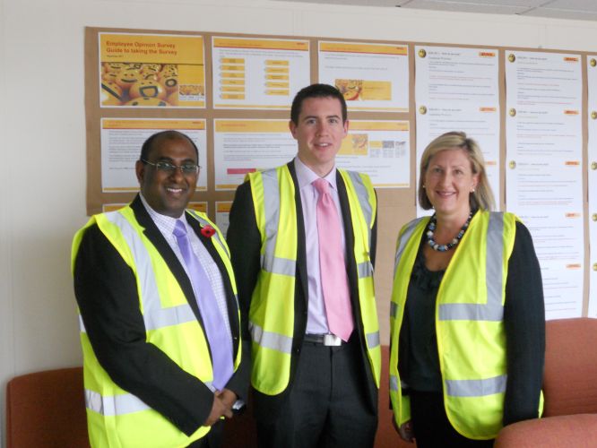 Mark on a visit to DHL Cumbernauld