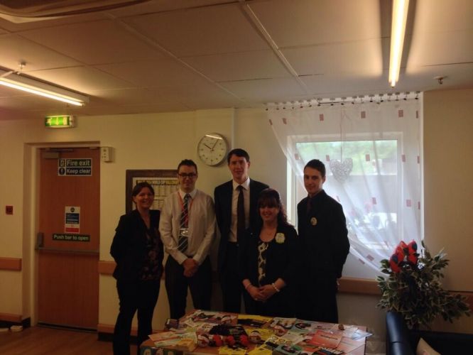 Mark with staff of Tesco Craigmarloch - raising the importance of trade union activity in the work place
