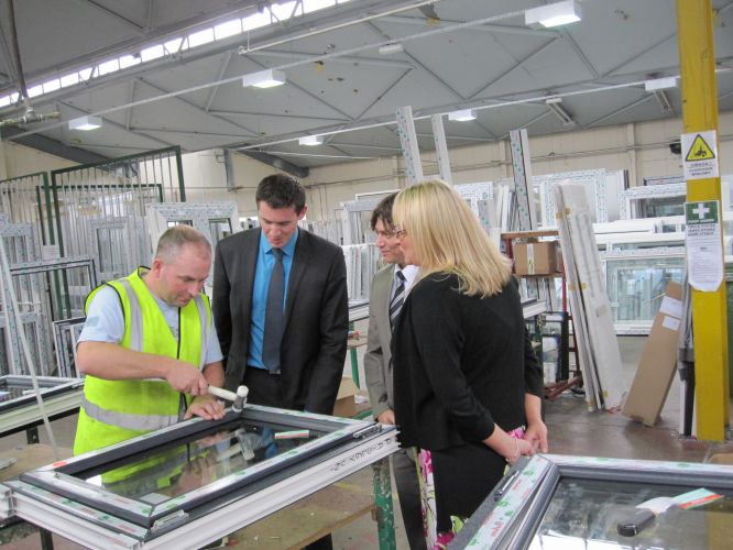 Mark on a visit to local business CMS
