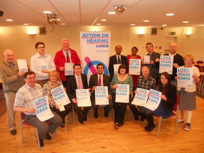 Mark welcomes Anas Sarwar MP, Deputy Leader of the Scottish Labour Party, to Croy for an Action on Hearing Loss Event