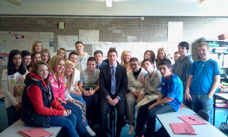 Mark on a visit to Greenfaulds High