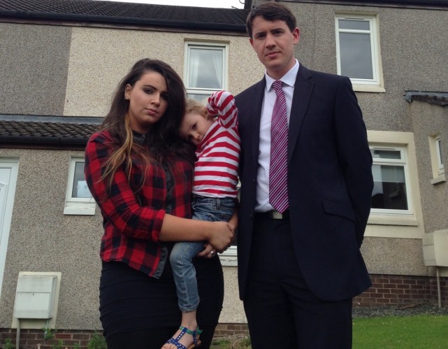 Mark and constituent Maria discuss the lack of affordable housing
