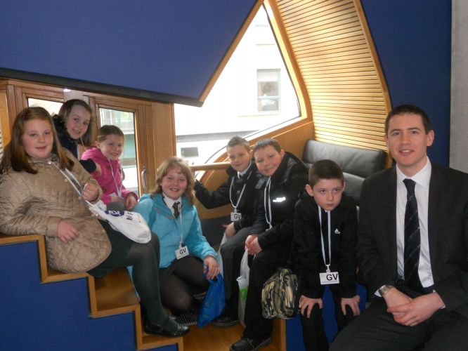 Mark with St Patrick's Primary School in his office in Parliament