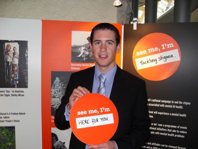 Mark signs the 'See Me' Pledge